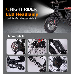 Customizable 750W Rear Hub Motor E-<b>Bike</b> with Lithium Battery Full <b>Suspension</b> <b>Mountain</b> Fatbike for 60km Range US Stock - Product Image 6