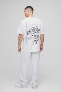 Nuevo estilo Trending White Oversized Blossom Tree Graphic T-Shirt Venta al por mayor OEM 100% Cotton Men's T-Shirt DTG Print Logo T-Shirt - Product Image 2