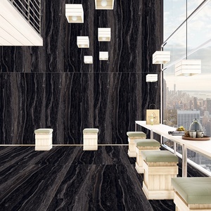 Luxury Hotel <b>Large</b> Format Porcelain Tiles Polished Glazed Black <b>Marble</b> Bathroom Wall Slabs for Living Room Modern Classic - Product Image 2