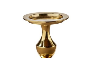 Bougie pilier Stella en aluminium coulé or Bougeoir décoratif en métal doré pour bougies pilier Or élégant - Product Image 3