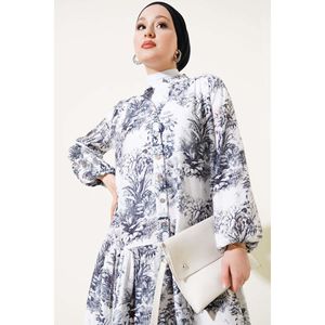 ชุดเดรสลายดอกไม้ผ้าวิสคอสสีดำ - Product Image 4