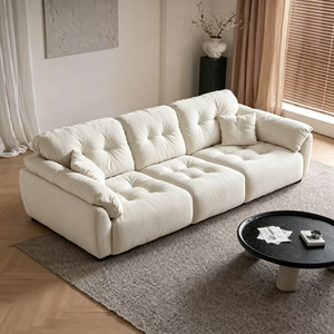 Sofá Moderno de Tela de Tres Plazas con Respaldo Acolchado y Brazos Acolchados para Sala de Estar - Product Image 1