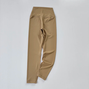 Women's High Waisted <b>Knitted</b> Yoga <b>Leggings</b> Breathable Quick Dry Full Length Elastic Waist Traceless Fitness Running Tight - Product Image 2