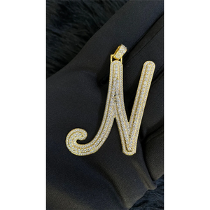 Colgante y Dije de Diamante Natural de 2 Pulgadas y 8 Gramos con Nombre Personalizado, Hecho a Mano en Oro Sólido de 18K, 2.54ct, de Lujo - Product Image 2