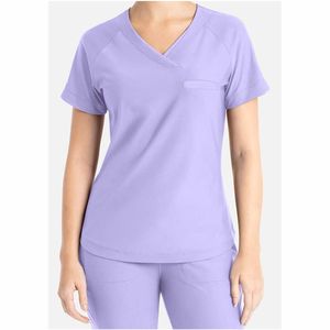 Ensembles d'uniformes de gommage col montant à manches courtes 2 pièces uniformes médicaux d'hôpital col en V ensembles d'uniformes d'infirmière médicale - Product Image 1