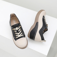[JSHOE] Article tendance pour les filles, baskets à plateforme pour femmes en cuir de vache véritable, chaussures décontractées pour femmes, article quotidien