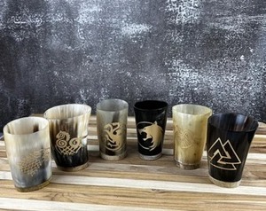 Vente chaude ARTISAN CRAFT Style nautique tasses en corne de buffle fabriqués à la main verres quotidiens finition polie Europe Direct indien - Product Image 2