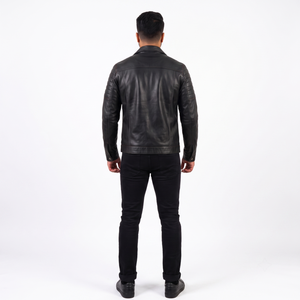 Hunt Gear Men's Casual <b>Denim</b> Jackets & <b>Coats</b> with Leather Sleeves Button Fly Stonewashed Regular Fit Solid Pattern Autumn - Product Image 2