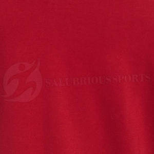 T-shirt pour hommes imprimé de logo personnalisé coupe ajustée avec manches courtes tenue décontracté de couleur unie rouge en polyester/coton tricoté - Product Image 6