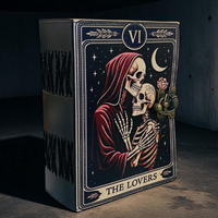 Carnet de notes en cuir fait main à couverture rigide, 400 pages imprimées, motif 'Les Amoureux' et 'Les Ombres', carnet de croquis et de sorts, cadeau de remise de diplôme et d'Halloween