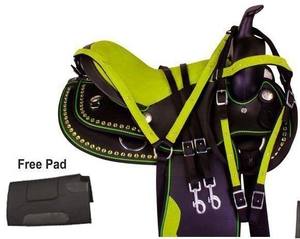 Classique fait à la main synthétique Cordura anglais cheval selle léger Western Trail Tack baril course équestre cuir Tack - Product Image 1