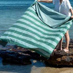 Toalla de playa gruesa, tela absorbente, cálida y cómoda para nadar y tomar el sol, toalla de playa compacta - Product Image 5