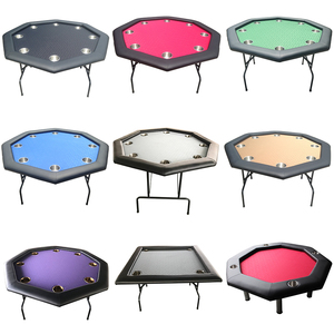 Mesa de póquer con patas plegables de calidad de casino más vendida, lujo moderno personalizable, diseño redondo/ovalado, juego de Mahjong hecho de madera - Product Image 3