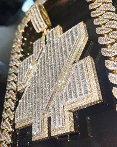 Colgante de Plata de Ley 925 de Alta Calidad para Mujer, Dos Tonos, Plata y Oro, para Oficina/Trabajo, con Nombre Personalizado, Dijes Brillantes de Moissanita - Product Image 2