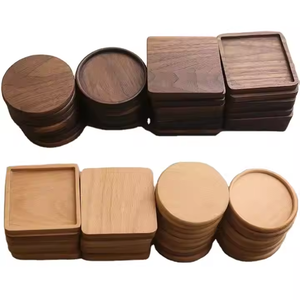 Sous-verres en bois de bambou carrés et ronds de cuisine personnalisés en gros par artisanat en croissant - Product Image 4