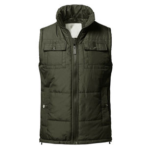 Gilet bouffant pour hommes Gilet sans manches épais et solide avec fermeture à glissière Gilet en duvet pour hommes Gilets en polyester pour hommes - Product Image 5