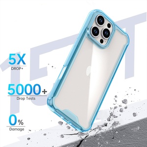 Coques de téléphone portable transparentes en acrylique transparent mince pour <span class=keywords><strong>iPhone</strong></span> 17 Air 16 15 Pro Max TPU Edge Anti couverture arrière jaune - Product Image 3