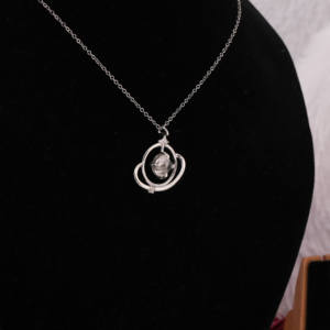 Cabochon Stone Customized Planet <b>Pendant</b> With Made in 18 KT <b>Solid</b> <b>Gold</b> Excellent Cut Synthetic Diamond Unique Lab Grown Diamonds - Product Image 4