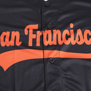 Maillot de baseball imprimé à col en V sans manches, respirant, en polyester anti-humidité, fermeture boutonnée intégrale, qualité supérieure - Product Image 2