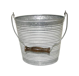 Soporte de flores de metal galvanizado lavado blanco decoración del hogar cubo maceta jarrones maceta para decoración interior y exterior - Product Image 3