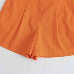 กระโปรงขาสั้นผ้าลินินผสมสไตล์ลำลองสำหรับผู้หญิง ฤดูใบไม้ร่วง 2023 เอวสูง เป็นมิตรกับสิ่งแวดล้อม ระบายอากาศได้ดี แห้งเร็ว แต่งระบาย - Product Image 6