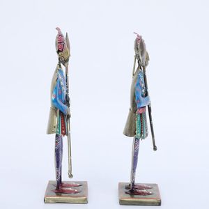 Figuras Decorativas Chokidar S/2 Multicolores de Hierro, Diseño Tradicional, Ligeras, para Mesa, Sala de Estar, Decoración del Hogar, Todas las Temporadas - Product Image 5