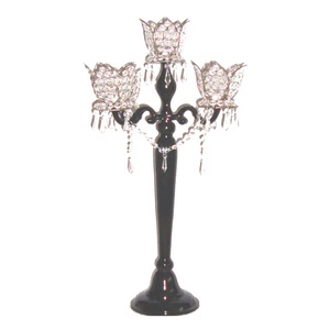 Candelabro de estilo nórdico negro brillante, candelabro de 5 brazos, accesorios de boda, Hotel, cena de noche, decoración del hogar, candelabros hechos a mano - Product Image 1