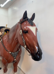 Papel de sal natural y piel de vaca Argentina cuero de vaca caballo occidental Headstall inteligentemente personalizado caballo occidental Headstall - Product Image 5