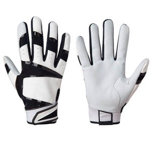 Full Finger <b>Baseball</b> <b>Gloves</b> White Red Black Leather Non Slip Hook And Loop Closure Right Handed Adult All Seasons - Product Image 6