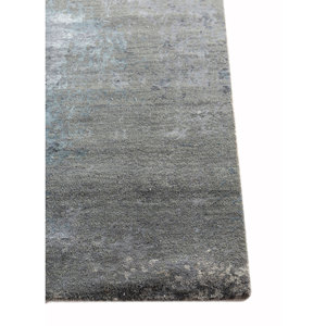 Alfombra de Lana y Seda de Bambú Anudada a Mano Kavi Ivory, Colección Chaos Theory-Esk-351, Alfombra Rectangular Abstracta para Sala de Estar, Pasillo - Product Image 4