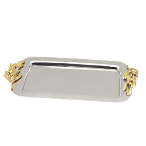 ถาดเสิร์ฟอาหารของตกแต่งบ้านถาดเสิร์ฟอาหารสแตนเลสทรงรีที่หรูหราพร้อมด้ามจับที่เป็นเอกลักษณ์ - Product Image 2