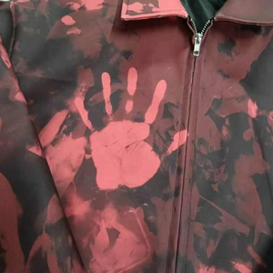 Veste universitaire de couleur thermique pour hommes personnalisée avec logo personnalisé col carré en cuir Streetwear veste en tissu de moto - Product Image 2