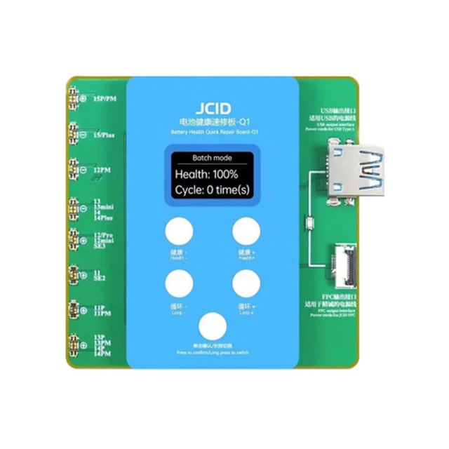 JCID Q1 Battery Health Quick Repair Board for iPhone 11 to 15 Pro Max Solve Window Pop-up Modify Battery Efficiency No Need Flex