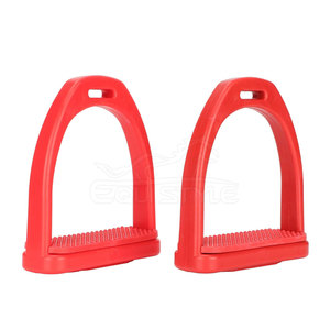 โกลนขี่ม้าทำจากเหล็กสแตนเลสอุปกรณ์ความปลอดภัยม้าเหล็กขี่ม้าสีแดง - Product Image 1