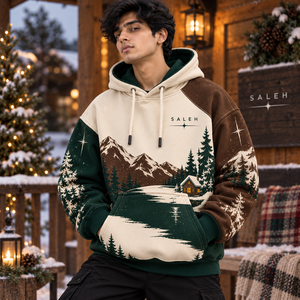 Men's Christmas Fleece Hoodie Cozy Holiday Sweatshirt Oversized Winter Pullover Custom Wholesale - Product Image 1