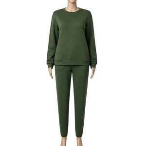 Conjunto Deportivo de Invierno de Talla Grande, de Poliéster y Algodón, Cálido y Grueso, de Dos Piezas, para Hombre y Mujer, Ropa Deportiva Informal para Uso Diario, Venta al por Mayor - Product Image 1