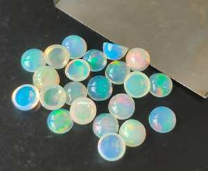 โอปอลเอธิโอเปียนธรรมชาติ multifire 2มม.-10มม. รอบ Cabochon แบนหลังหลวมโอปอลเอธิโอเปียอัญมณีคุณภาพสูงสำหรับการทำเครื่องประดับ - Product Image 3