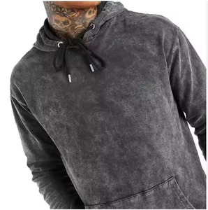 Survêtement à capuche en molleton 100% coton de haute qualité, écologique, couleur unie, délavé à l'acide, personnalisable, vente en gros - Product Image 1