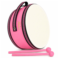 Midex Orf-TF-13PK Instrumentos Orff - Tambor de suelo rosa para niños con cabezales de papel encerado de madera de abedul, ecológico, duradero, portátil, directo
