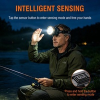 Linterna Frontal LED Recargable de Larga Duración, USB C, Impermeable, con Sensor de Movimiento, para Camping, Caza y Actividades al Aire Libre