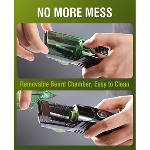 Kit de Recortadora de Barba Eléctrica Recargable para Hombre, Impermeable, con Cuchilla para Bigote, Peine de Longitud Ajustable, Fuente de Alimentación con Cable USB - Product Image 3