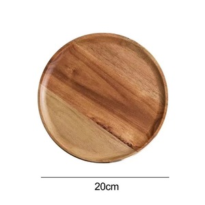 Assiette à dîner en bois d'acacia naturel durable Plats en bois écologiques quantité minimale de commande 100pcs - Product Image 2