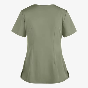 Femmes col en V manches courtes gommages dentaires fournisseur d'usine fait Jersey uniformes médicaux hauts pour médecins infirmières pour les hôpitaux - Product Image 3
