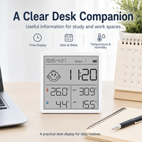 Monitor Suhu dan Kelembapan Layar Besar, Higrometer Digital Termometer Dalam Ruangan untuk Rumah, Kantor, dan Kamar Bayi