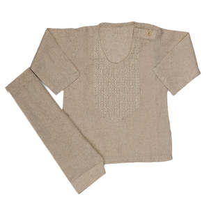 ชุดเสื้อผ้าเด็กผู้ชายแรกเกิดปักลาย - สีน้ำตาลอ่อน - Product Image 1