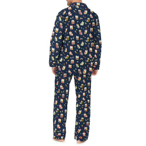 Conception unique pour hommes Ensemble de pyjama 2 pièces OEM Ensemble de pyjama de nuit pour hommes personnalisés avec manches longues et extensibles Ensemble de pyjama imprimé - Product Image 2