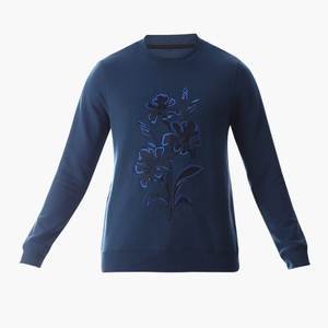 Vente en gros de sweatshirts en coton épais avec logo brodé sur mesure pour hommes sweatshirts vintage à manches longues et col rond personnalisés en usine - Product Image 1