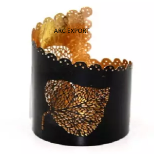 Nouvelle conception bougeoir fantaisie luxe noir couleur métal Table décoration intérieur moderne bougeoir pour Restaurant approvisionnement - Product Image 1