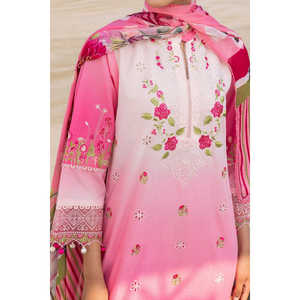 Traje Salwar Kameez de 3 Piezas en Algodón Rosa sin Costuras para Mujer con Dupatta, Ropa Étnica Pakistaní para Ocasiones Especiales - Product Image 3