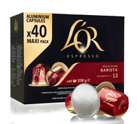 40 capsules en aluminium L'OR compatibles avec le mélange Nespresso Barista